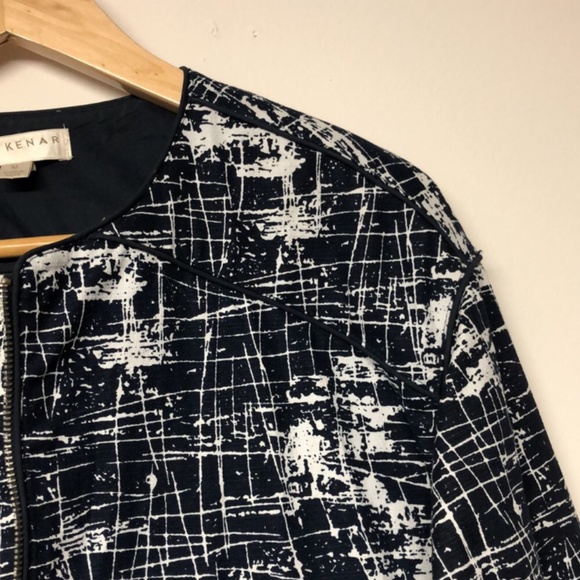 Kenar Navy Blue Full Zip Blazer - Picture 6 of 8